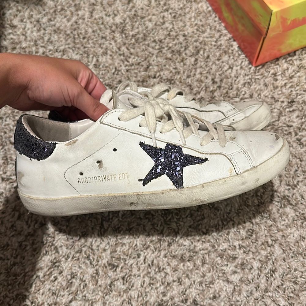 Golden Goose Superstar size 38 purple sparkle